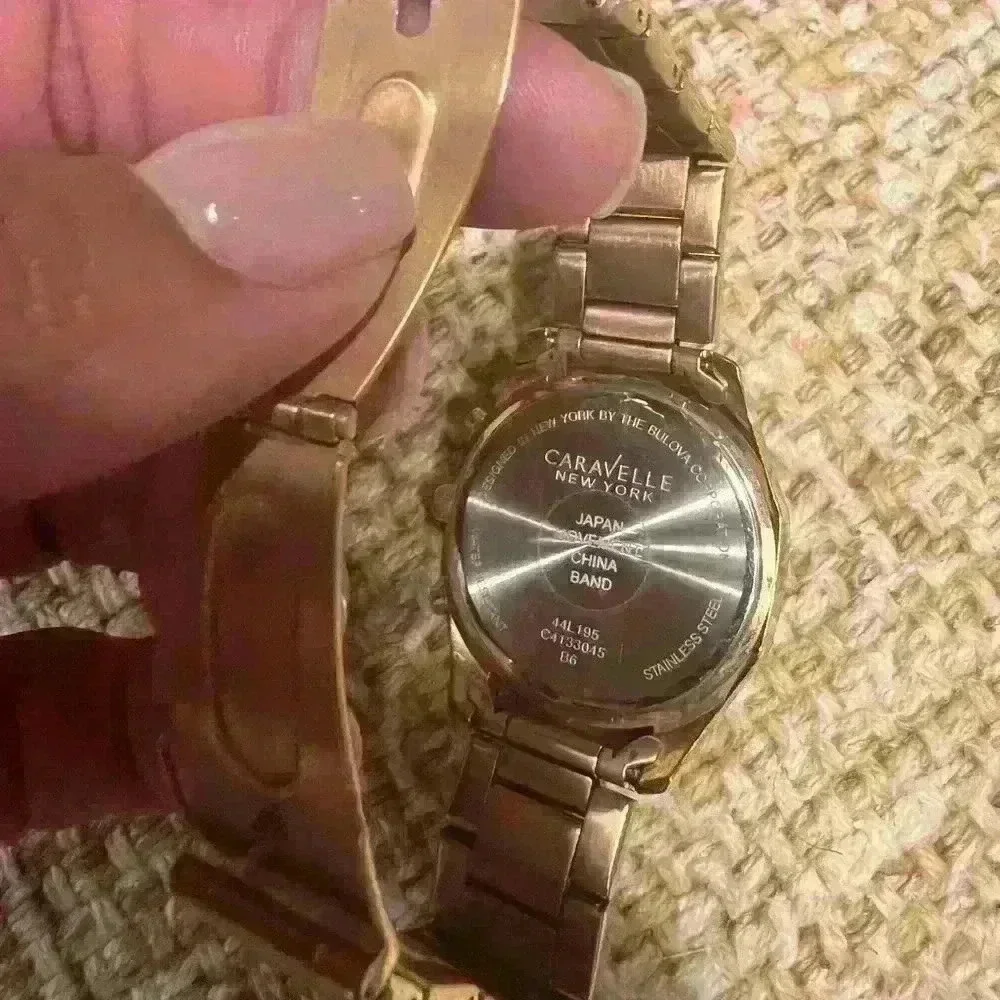 Caravelle Ladie's, Rose Gold Stainless Steel Strap, Brown Dial Watch 44L195